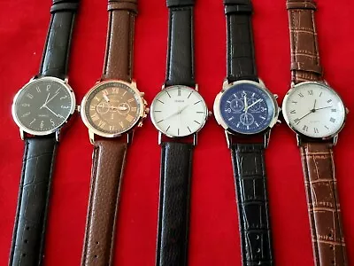 Set Of 5 NEW Men's Watches. SHIPS FROM U.S. 10 FREE SPARE BATTERIES Lot 680167BB • $19.99