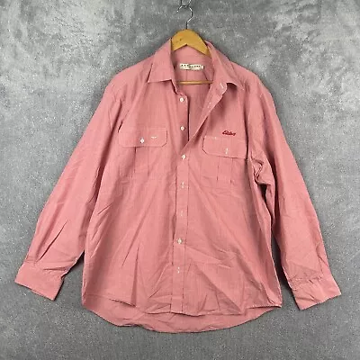 RM Williams Shirt XL Pink Long Sleeve Cargo Pockets Button Up Elders Insurance • $24.95