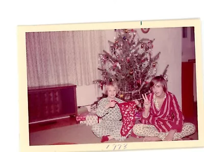 Guy Flashing Peace Sign  Christmas Morning Vintage Found Snapshot Photo • $9.99