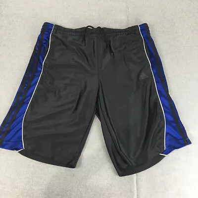 Adidas Mens Basketball Shorts Size XL Black Blue Drawstring Elastic Waist • $17.48