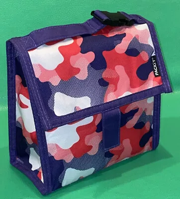 Pack-It Freezable Lunch Snack Bag Foldable Handle Pink Purple Camo • $12.99