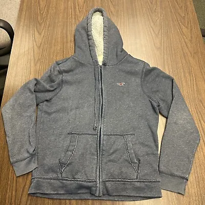 Hollister Mens Sherpa Lined Full Zip Hoodie Size Medium • $17.99