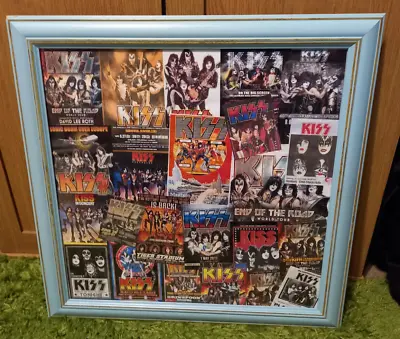 £20 • Buy Framed Kiss Gig Flyers Pics Gene Simmons Ace Frehley Star Child Cat Space Child