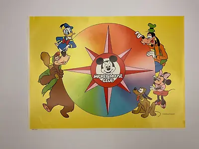 MICKEY MOUSE CLUB POSTER - WALT DISNEY PRODUCTIONS C1970's 14.5  By 20  Goofy • $12