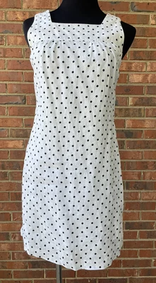 $12 • Buy Island Company Bridgetown Shift Polka Dot 100% Linen Dress Size XS
