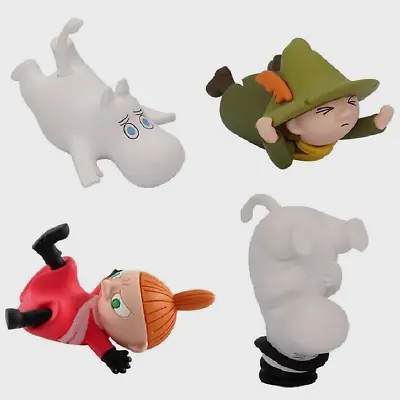 Moomin Figurines Set Of 4 Slip & Fall Plastic Capsule Toy Complete Set Gacha • $22.41