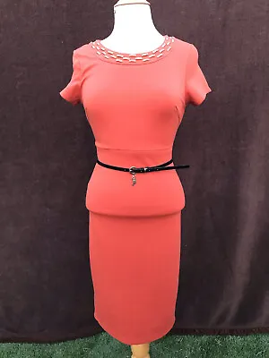 Queenspark  Orange body Cone/ Dress Short Sleeves. Belt. B/new / Tags. Size 8. • $85