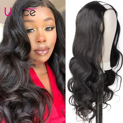 Peruvian U Part Super Easy Affordable Glueless Body Wave Wigs Human Hair 16  US • $59.84