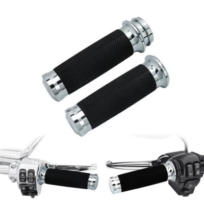 $25.99 • Buy Chrome 1  Motorcycle Handlebar Hand Grips For Yamaha V-Star 650 950 1100 1300
