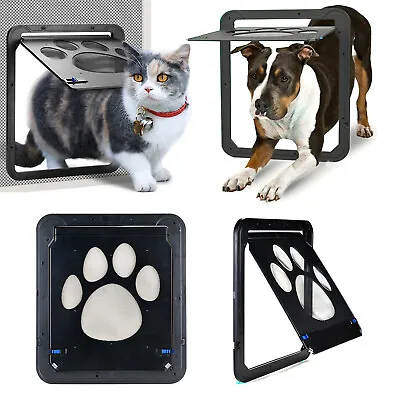 Pet Dogs Cats Door Automatic Magnetic Puppy Locking Flap Gate Way Screen Frame • $25.99