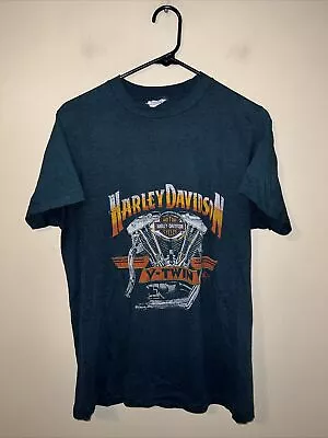 Vintage Harley Davidson Ched V Twin T-shirt 80s Motorcycle Large Black Las Vegas • $164.95