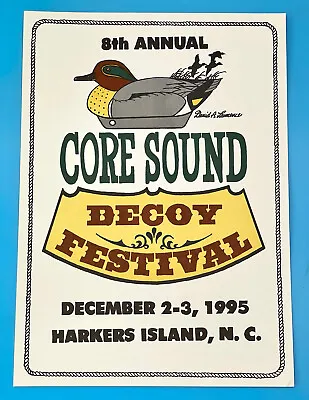 Vintage Duck Decoy Core Sound Decoy Carvers Festival 1995 Harkers Island Poster • $39.99