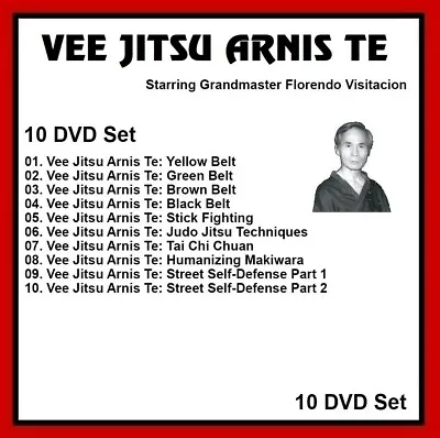 VEE JITSU ARNIS TE 10 DVD Set Stick Fighting Belt Techniques Escrima Kali Taiji • $49.99