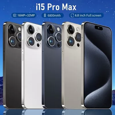 Unlocked I15 Pro Max Android Smartphone 128GB Dual SIM 6.8 Inch 4G Phone Mobile • $165.65
