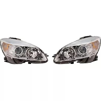 Halogen Headlight Set For 2008-2011 Mercedes Benz C300 W/ Bulb(s) Pair CAPA • $297.63