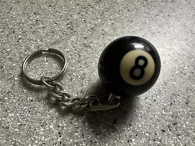 Vintage CAST PHENOLIC Mini Pool/billiard Ball Key Chain BLACK #8 • $6.80