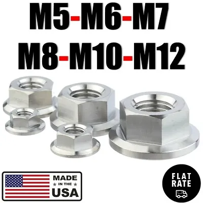 M5 M6 M7 M8 M10 M12 M14 Titanium Hex Flange Nut With Or W/Out Self-Lock Insert • $1.95