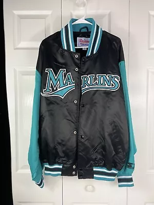 NWOT Vintage Florida Marlins Diamond Collection Starter Satin Jacket Men’s XL • $230