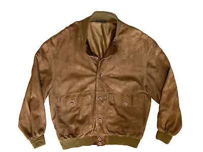 Vintage Villa Monti Men's Bomber Jacket 100% Italian Suede Leather XL • $55