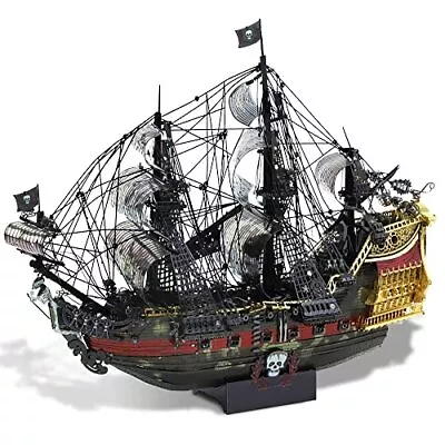 Piececool 3D Puzzle Metal Queen Anne's Revenge Pirate Ship DIY Model Kits 3D • £57.99