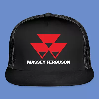 Massey Ferguson Tractor Logo Black Trucker Hat Cap Adult Size • $26.89