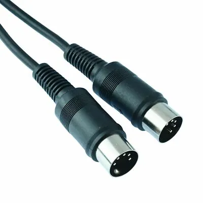1.5m 5 Pole Midi DIN Male To Male Plug Cable Audio Lead • £2.99