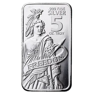 Statue Of Freedom - 5 Oz .999 Fine Silver Bar - Sealed • $167.83