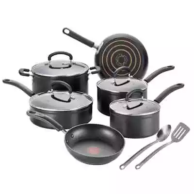 T-fal 12pc Expert Forged Nonstick Cookware Set Black • $74.99