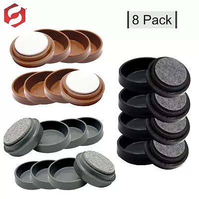 £4.99 • Buy 8 X CASTOR CUPS ANTI SLIP Carpet/Floor Chair/Sofa Furniture Protectors Caster
