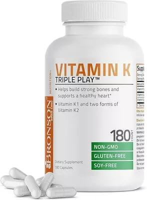 Vitamin K Triple Play (Vitamin K2 MK7 / Vitamin K2 MK4 / Vitamin K1) Full Spectr • $26.24