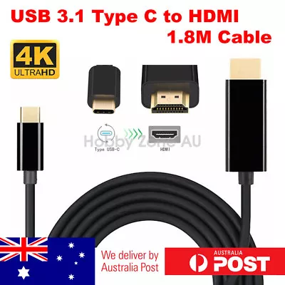 $9.73 • Buy USB C To HDMI Cable USB 3.1 Type C Male To HDMI 4K UHD 1.8m Cable Thunderbolt 3