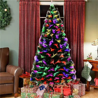 Fibre Optic Pre Lit Christmas Tree 4/5/6FT With LED Star Lights Xmas Tree Decor • $57.99