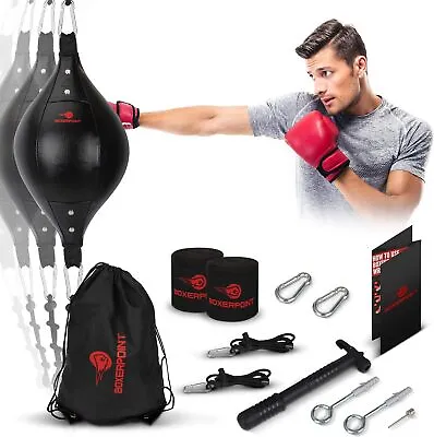 Double End Bag Boxing Ball - PU Leather Bag - Punching Bag With Adjustable Cords • $105.99