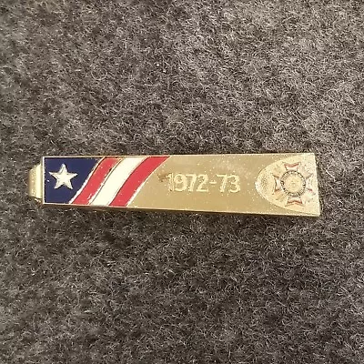 Vintage VFW Tie Clip Bar Clasp 1972 - 1973 Flag Star RWB Gold Tone Veteran • $2.20