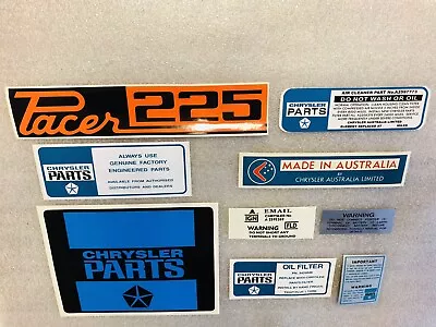 Chrysler Valiant Vf Pacer Slant Six 2 Barrel (9 Piece) Engine Bay Decal Set • $110