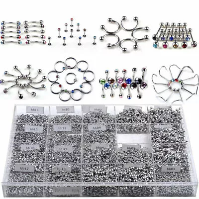 85Pcs Wholesale Lots Mixed Lip Piercing Body Jewelry Barbell Rings Tongue Ring H • $7.75