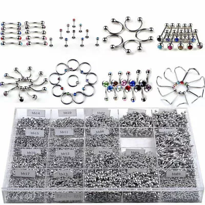 85Pcs Wholesale Lots Mixed Lip Piercing Body Jewelry Barbell Rings Tongue Ring • $8.59