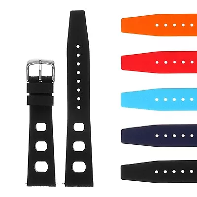 StrapsCo Vintage Silicone Rubber Rally Watch Band - Quick Release Strap • $17.99