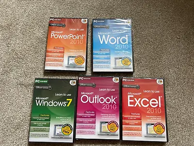 Microsoft Office Tutorials Word  Excel Windows 7 Outlook Powerpoint 5 PC DVD Rom • £20.39