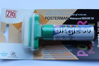 Green Zig Posterman Biggie 50 Waterproof Art Sign Poster Pen Huge 50mm Nib  • £6.39