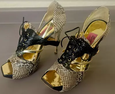Mossimo Dogana Italy CHARADE Python High Heel Shoe EU 41 US 10-11 Haute Couture • $300