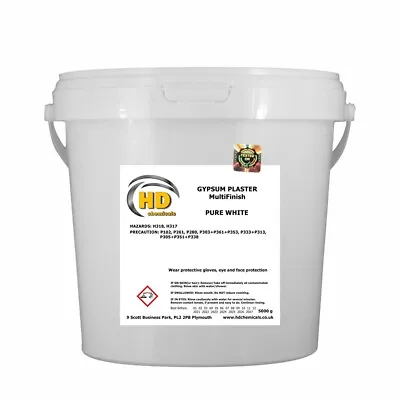 5kg Snow White Gypsum Plaster Multi Finish - Plaster Repair Filler With Polymers • £39.99