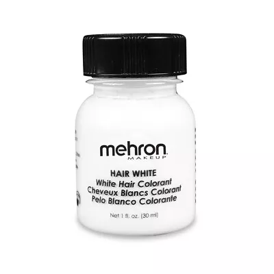 Mehron Hair White With Brush - 1oz Color For Hair Beard Moustache • £9.59