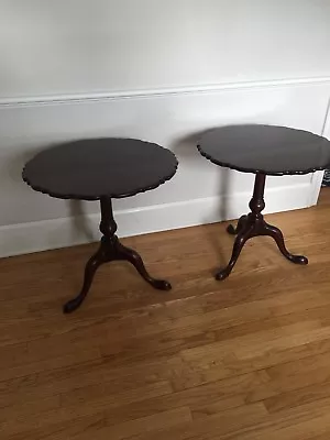 Pair Of Stickley Mahogany Pie Crust Tables - (Excellent Condition!) • $1295