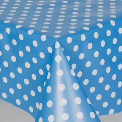 £11.35 • Buy Plain Polka Dots Pvc Plastic Vinyl Table Cloth Vintage Retro Occasions Clear