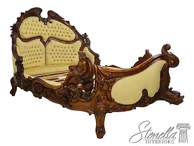 61795EC: Italian Renaissance King Size Mahogany Carved Bed	 • $8795