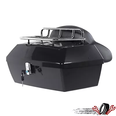 Black Tour Trunk Pack For Harley Softail Dyna Electra Glide Road King Touring • $89
