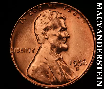 1956-D Lincoln Wheat Cent - Choice Gem Brilliant Unc  No Reserve  #U8486 • $0.99