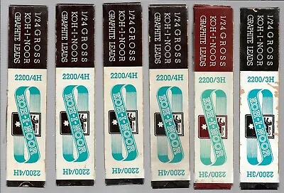 6 Vintage NOS Package KOH-I-NOOR Graphite Leads 2200/3H (2) 2200/4H (4) 6 Pcs EA • $11