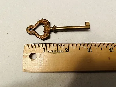 Vintage Antique Brass Dolphin Hollow Barrel Skeleton Cabinet Key Blank Bit • $16.50